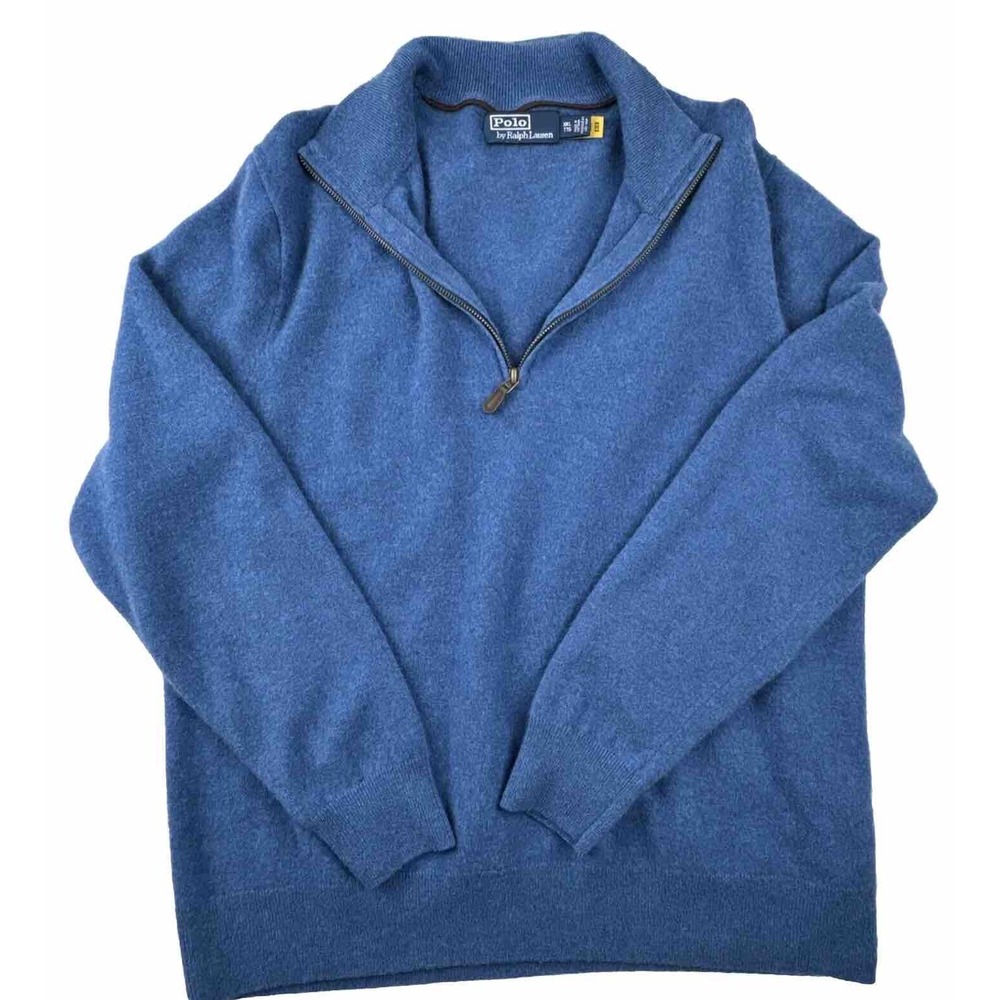 Polo Ralph Lauren Wool Quarter Zip Pullover Sweater‎ XXL Mens Blue
